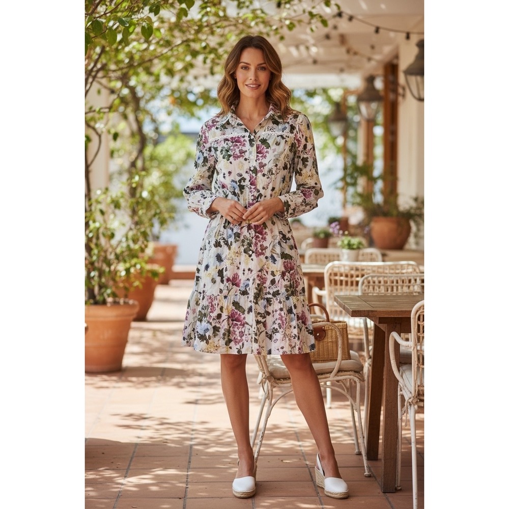 WIlla Story puff 3/4 sleeve ruffle mini dress SMALL‎